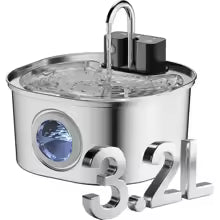 Fuente de agua automática e inteligente para mascotas de 3,2 L con filtro.